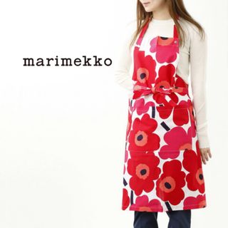 マリメッコ(marimekko)の◎マリメッコ marimekko エプロン◎レッドPIENI UNIKKO(収納/キッチン雑貨)