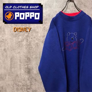 ディズニー(Disney)のディズニー☆くまのプーさんキャラ刺繍ロゴフェイクレイヤードスウェット(スウェット)