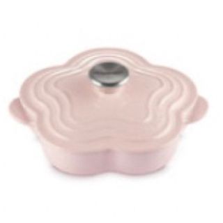 ルクルーゼ(LE CREUSET)の新品　ル・クルーゼ　プレート・フルール（フタツキ）　シフォンピンク(鍋/フライパン)