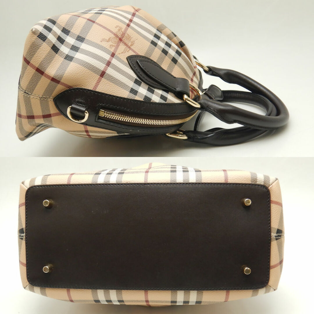 BURBERRY(バーバリー)のBURBERRY バーバリー 3201007 ハンドバッグ ノバチェック PVCxレザー  ベージュ ブラウン/251203【中古】 レディースのバッグ(ハンドバッグ)の商品写真