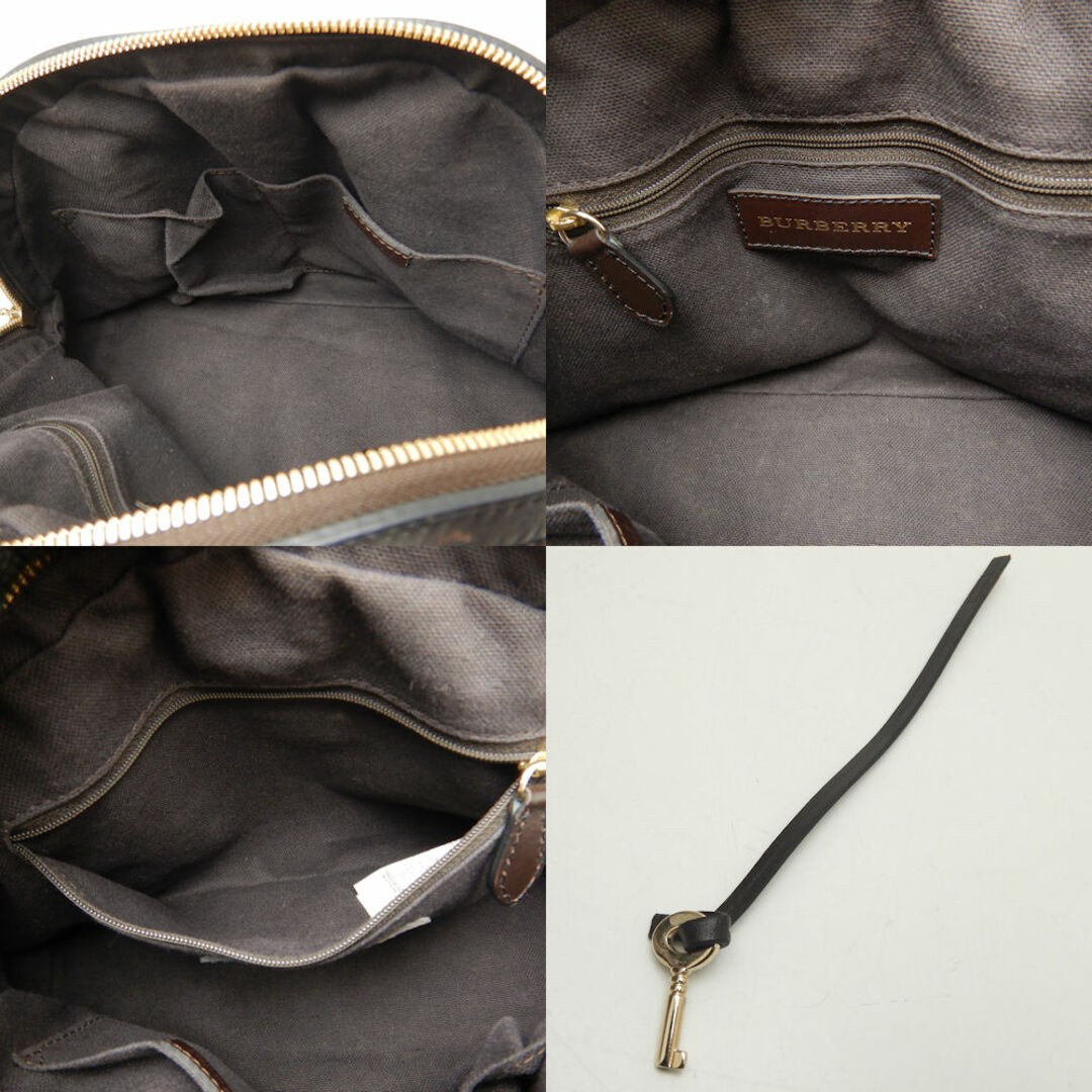 BURBERRY(バーバリー)のBURBERRY バーバリー 3201007 ハンドバッグ ノバチェック PVCxレザー  ベージュ ブラウン/251203【中古】 レディースのバッグ(ハンドバッグ)の商品写真