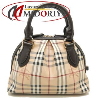 バーバリー(BURBERRY)のBURBERRY バーバリー 3201007 ハンドバッグ ノバチェック PVCxレザー  ベージュ ブラウン/251203【中古】(ハンドバッグ)