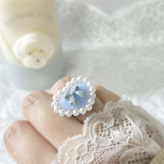 light blue heart ring(ライトブルーリボン)(リング)