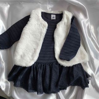 プチバトー(PETIT BATEAU)のプチバトー　ワンピースベストセット　80 90(ワンピース)