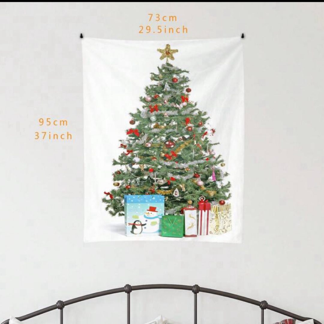 クリスマスツリータペストリー 73㎝×95㎝ エンタメ/ホビーの美術品/アンティーク(絵画/タペストリー)の商品写真