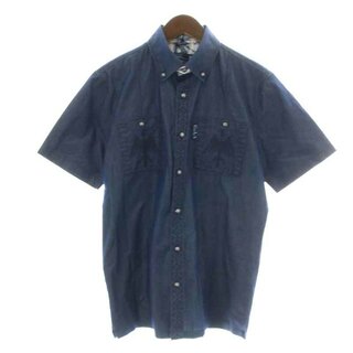 アザー(other)のCAPRI BLUE ボタンダウンシャツ カジュアルシャツ 半袖 46 S 紺(シャツ)