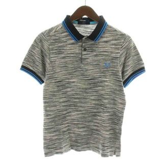 フレッドペリー(FRED PERRY)のFRED PERRY ポロシャツ 半袖 ハーフボタン 鹿の子 S グレー 黒 青(ポロシャツ)