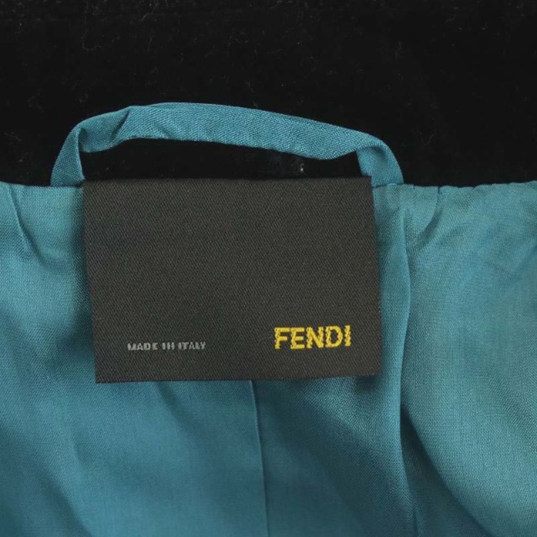 FENDI(フェンディ)のフェンディ FENDI テーラードジャケット シングル ベロア 44 L 黒 レディースのジャケット/アウター(その他)の商品写真