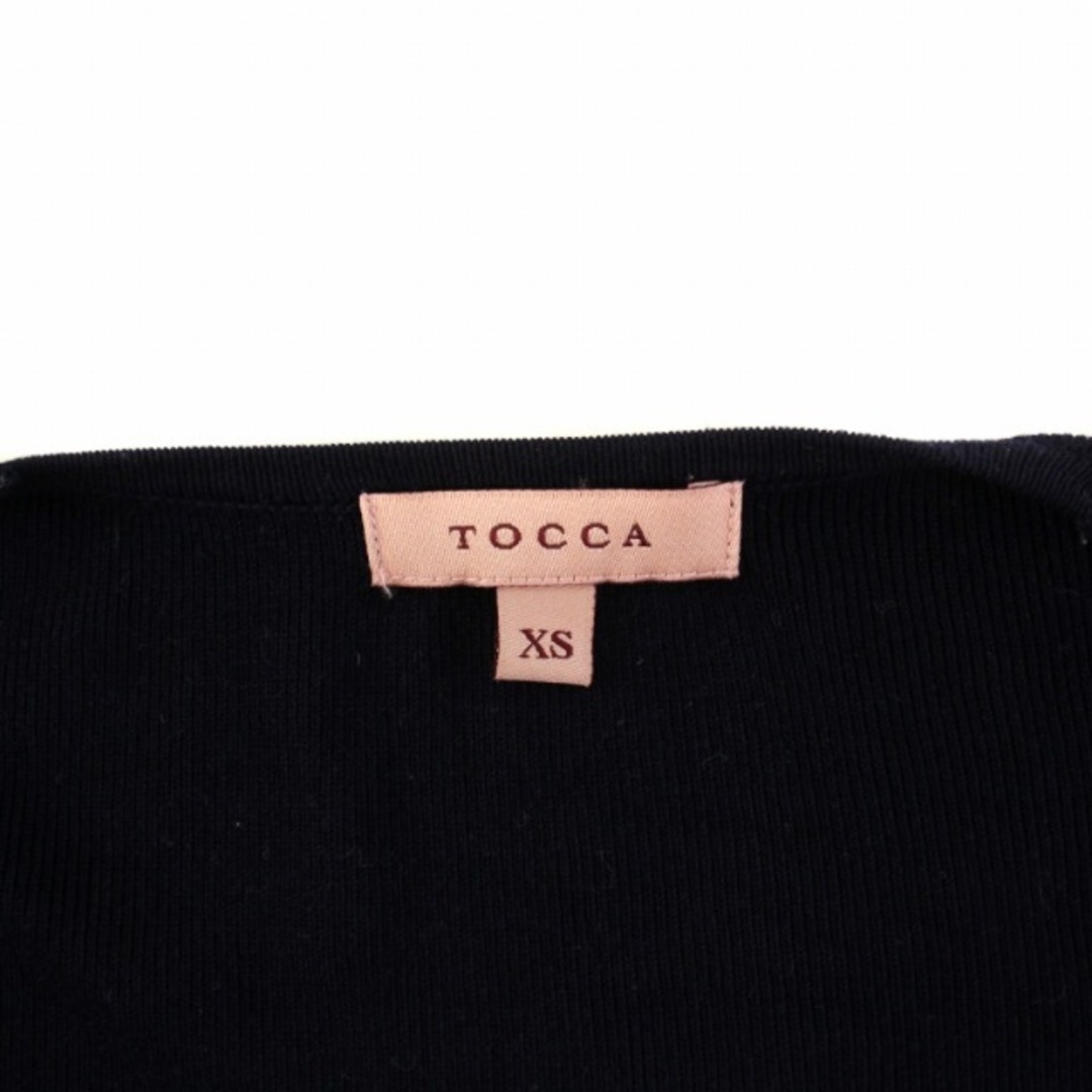 TOCCA(トッカ)のトッカ カーディガン ボレロ ショート丈 シルク混 フラワー装飾 紺 レディースのトップス(カーディガン)の商品写真