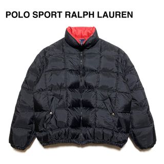 ポロラルフローレン(POLO RALPH LAUREN)の☆良品 ポロスポーツ ラルフローレン オーバーサイズ ロゴ ダウンジャケット 黒(ダウンジャケット)