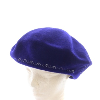 カシラ(CA4LA)のカシラ CA4LA 刺繍ベレー帽 帽子 ウール 青 ブルー /YB ■SH(ハンチング/ベレー帽)