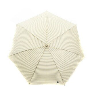 Ralph Lauren - ラルフローレン 折りたたみ傘 雨傘 ストライプ ロゴ アイボリー ベージュ