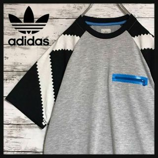 アディダス(adidas)の【銀タグ90s希少デザイン】アディダス　背面ロゴTシャツ　タグロゴ　E420(Tシャツ/カットソー(半袖/袖なし))