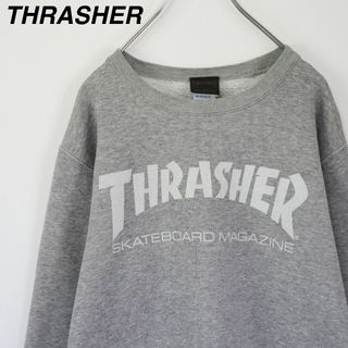 THRASHER - 【大人気】スラッシャー／スウェット　デカロゴ　ストリート　グレー　Mサイズ　古着