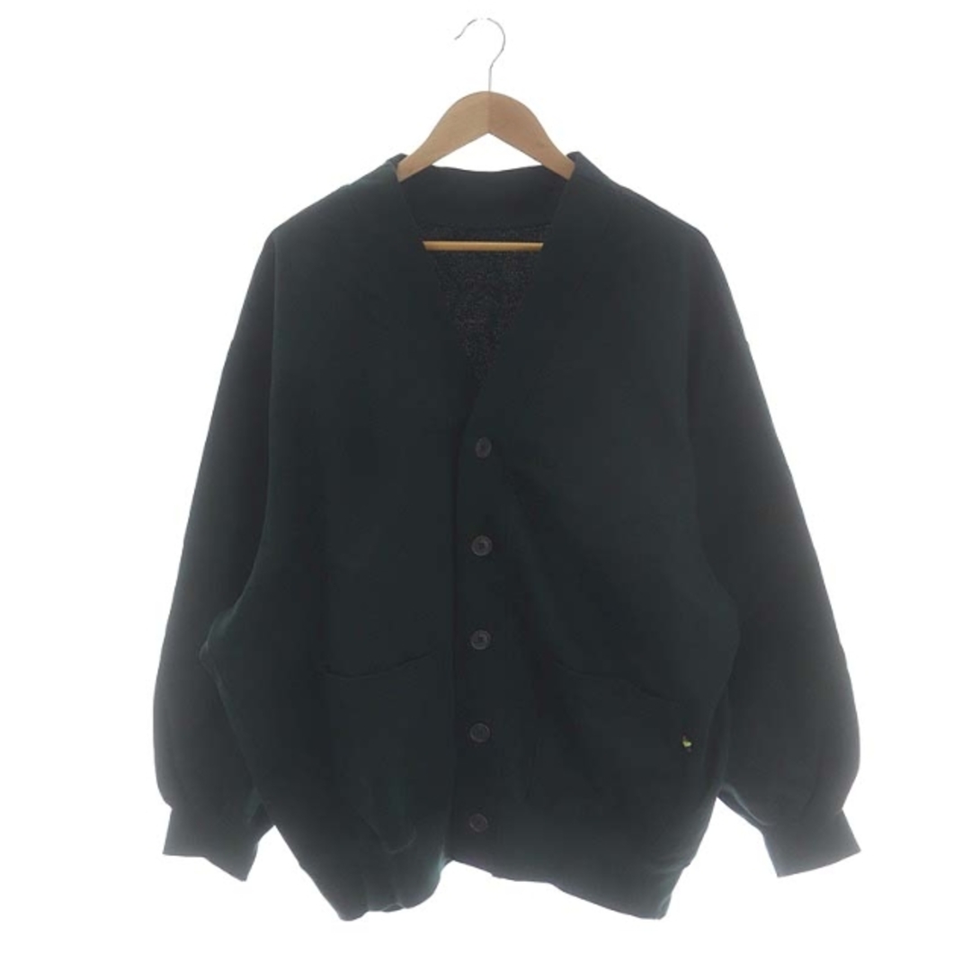 イズネス SWEAT CARDIGAN スウェット カーディガン 長袖 M 緑75cmゆき丈