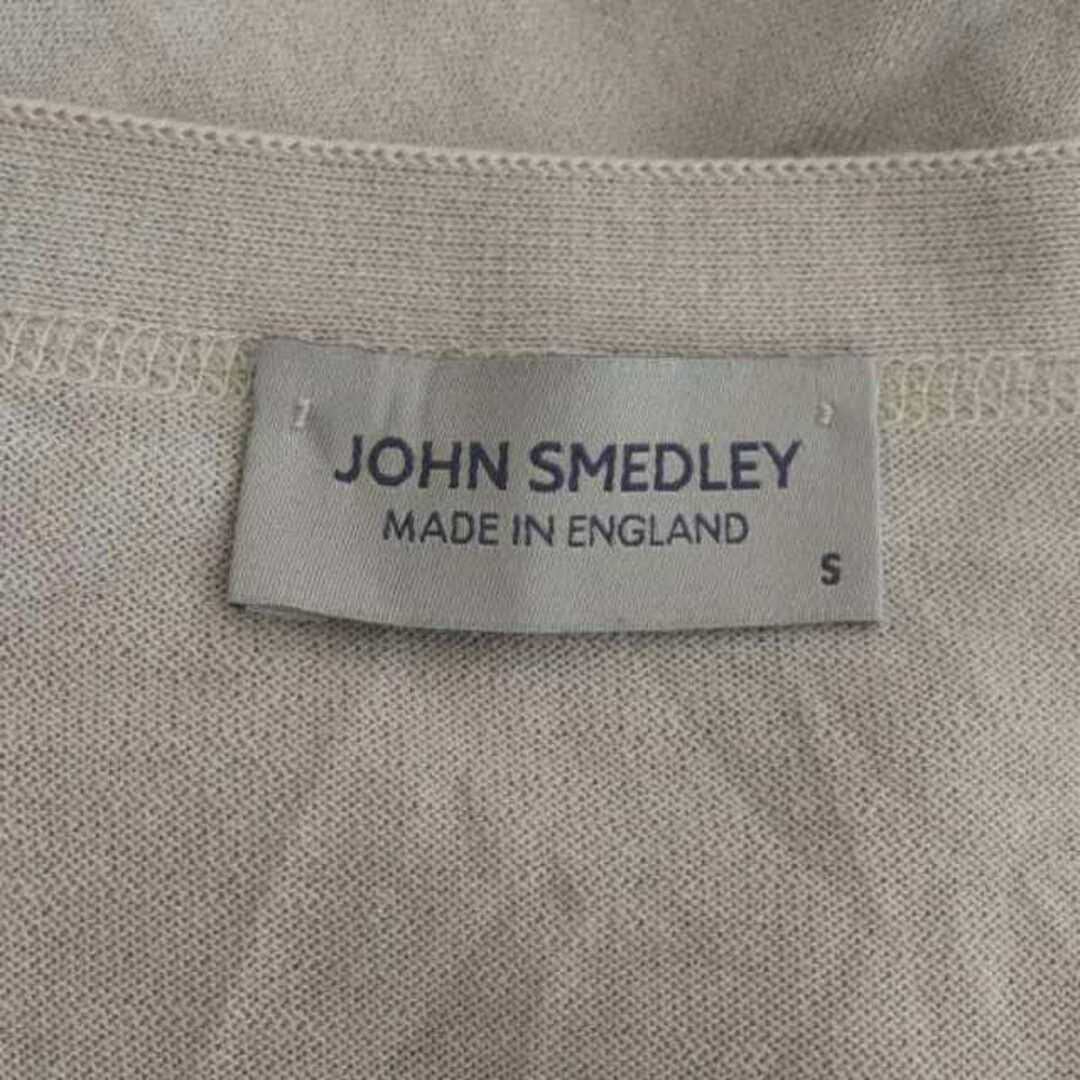 JOHN SMEDLEY(ジョンスメドレー)のジョンスメドレー コットン Vネック カーディガン 長袖 ニット S グレージュ レディースのトップス(カーディガン)の商品写真