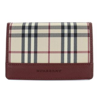 バーバリー(BURBERRY)のバーバリー BURBERRY ノバチェック カードケース 名刺入れ ボルドー(名刺入れ/定期入れ)