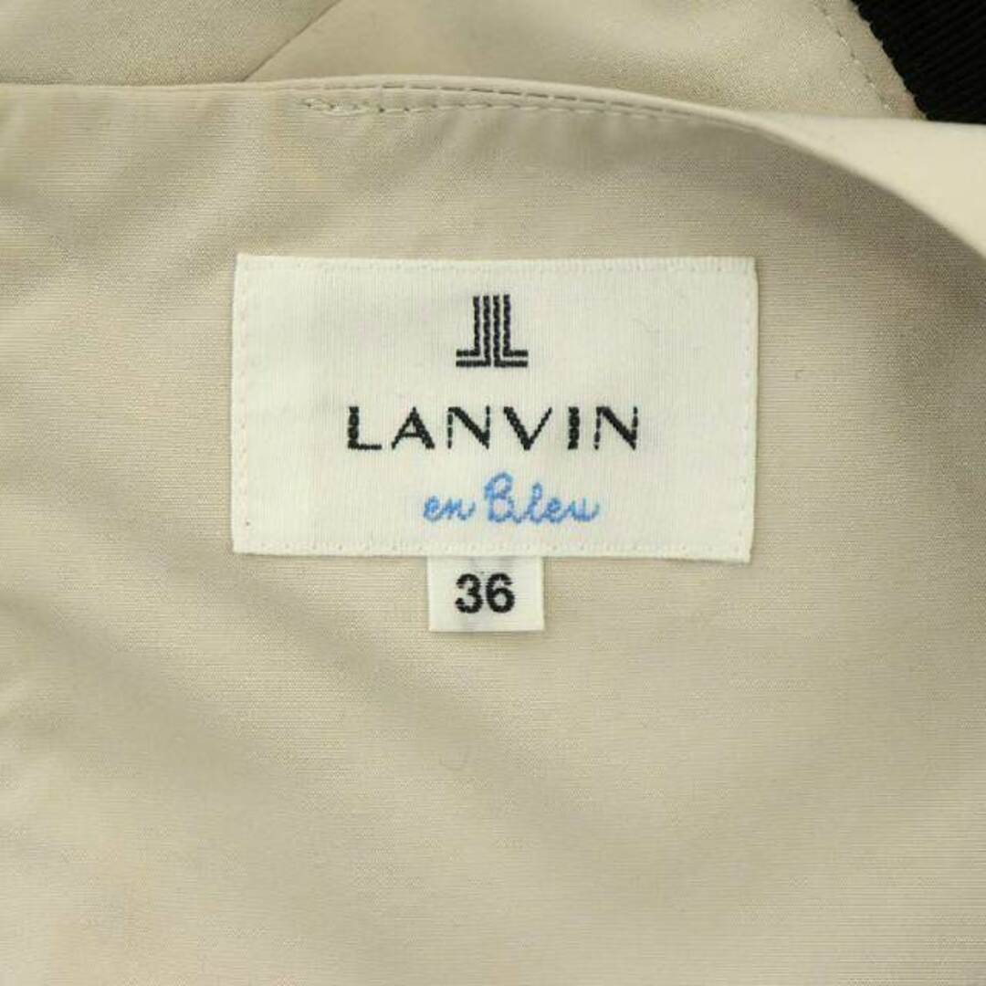 LANVIN en Bleu(ランバンオンブルー)のLANVIN en Bleu 刺繍 タック ノースリーブワンピース 36 黒 レディースのワンピース(ひざ丈ワンピース)の商品写真