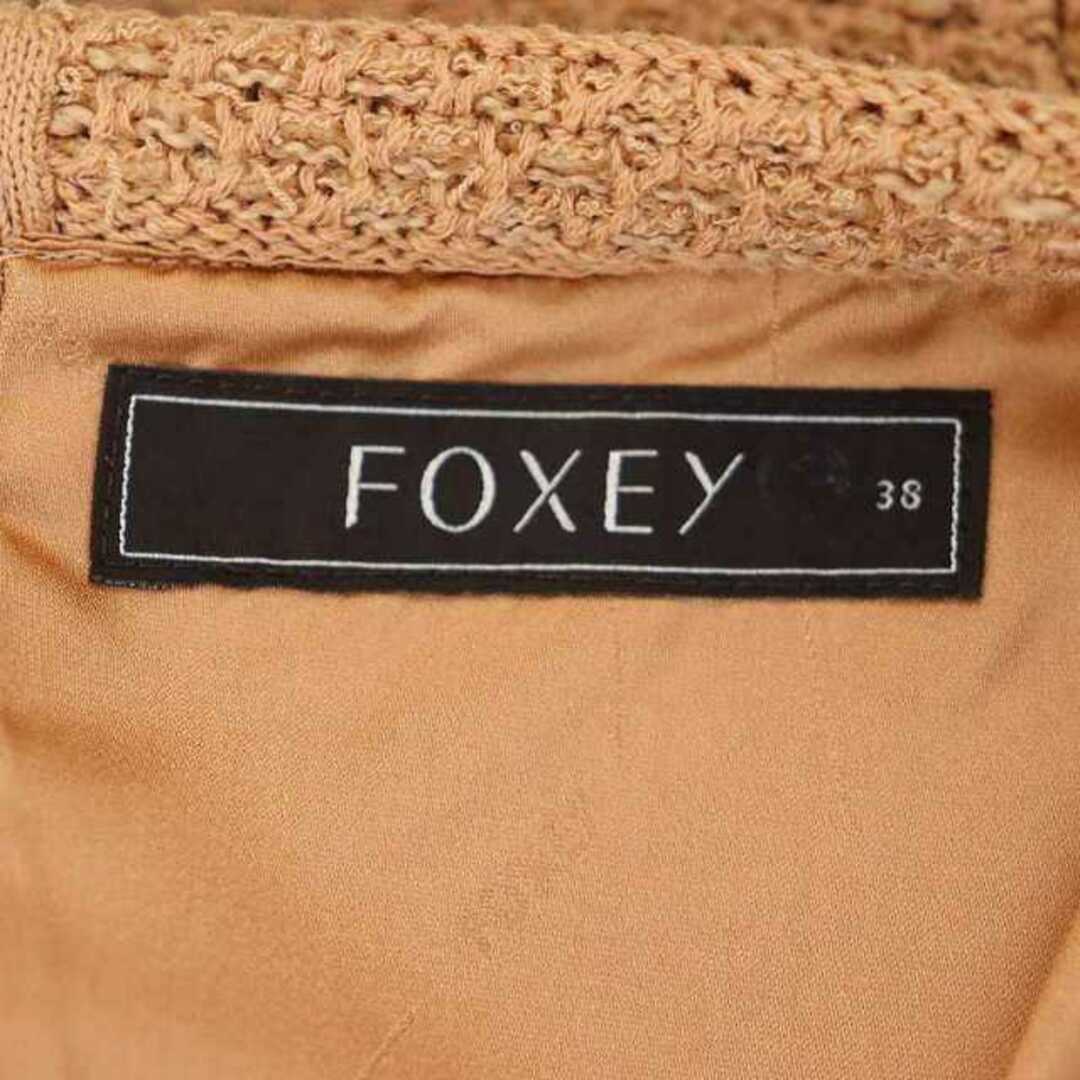 FOXEY(フォクシー)のフォクシー ノースリーブワンピース ミニ ツイード 38 ピンクベージュ レディースのワンピース(ひざ丈ワンピース)の商品写真