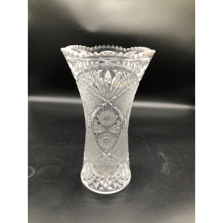 クリスタルガラス　花瓶　フラワーベース　西洋風　昭和レトロ　インテリア(花瓶)