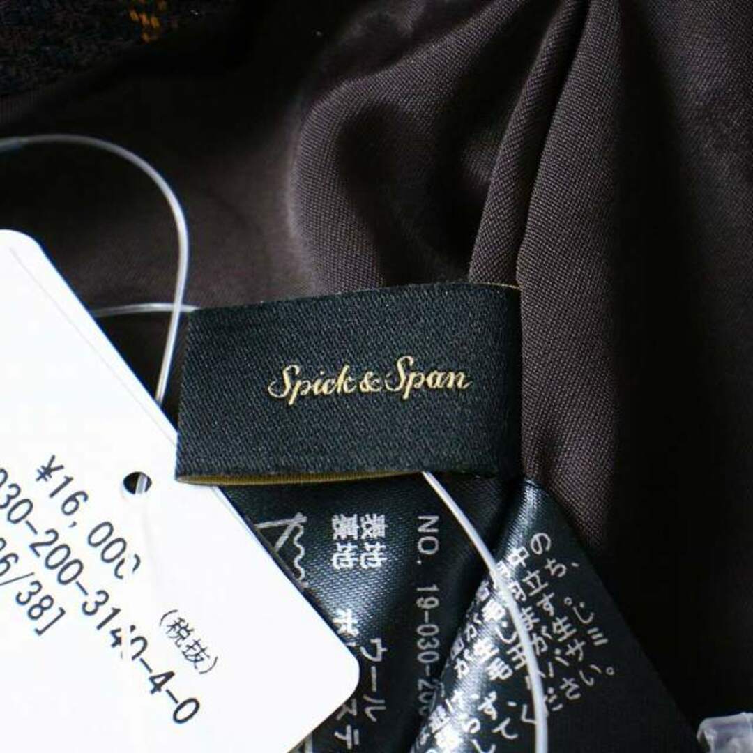 Spick & Span(スピックアンドスパン)のスピック&スパン ウールチェックストレートパンツ タック 36 S 茶 ブラウン レディースのパンツ(その他)の商品写真