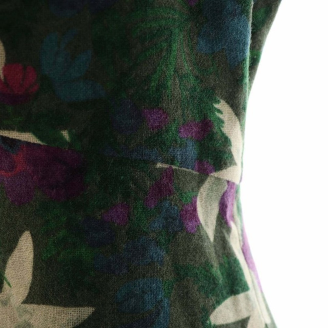 Sybilla(シビラ)のシビラ ワンピース フレア 花柄 スクエアネック 七分袖 アンゴラ混 M 緑 レディースのワンピース(ミニワンピース)の商品写真