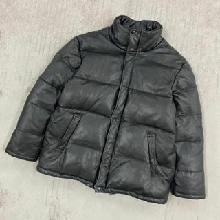 アルファインダストリーズ(ALPHA INDUSTRIES)の美品 90's 上野商会製 オールレザー M ダウンジャケット(ダウンジャケット)