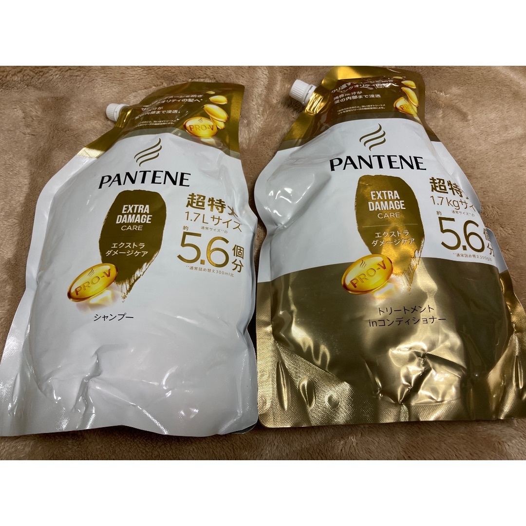 PANTENE(パンテーン)のパンテーン シャンプー＆コンディショナー 詰替え 超特大(1700ml) コスメ/美容のヘアケア/スタイリング(シャンプー/コンディショナーセット)の商品写真