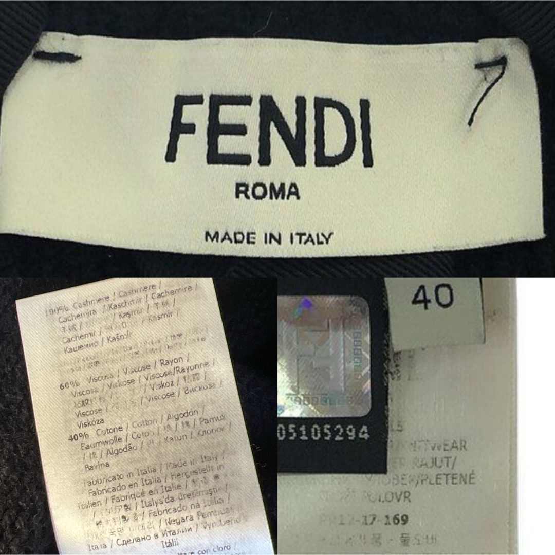 FENDI(フェンディ)の美品　FENDI フェンディ カシミヤ　セーター　リボン　トップス レディースのトップス(ニット/セーター)の商品写真