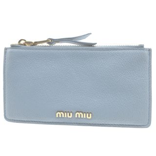 miumiu - 美品 ミュウミュウ 5MB006 レザー アストラーレ ライトブルー 青 カードケース 0092【中古】miumiu