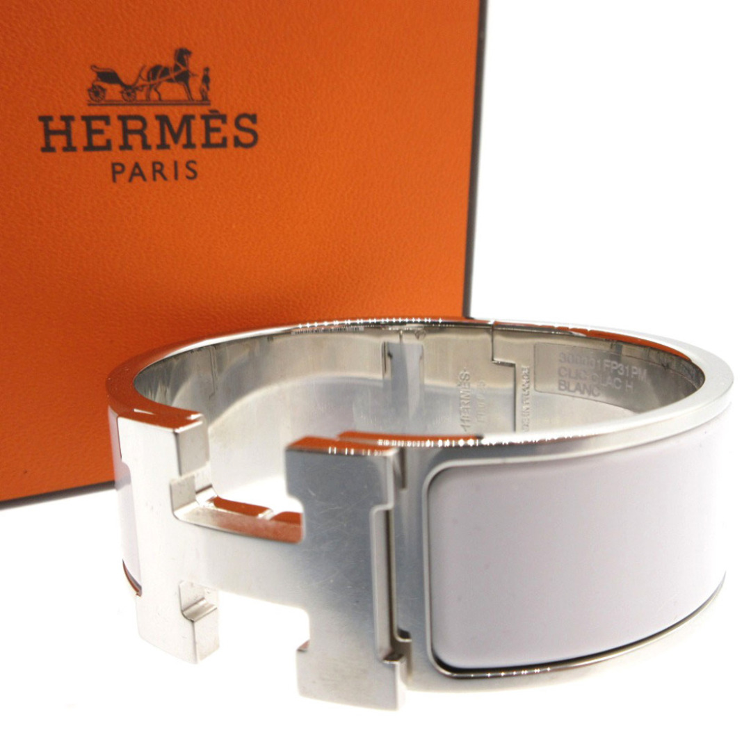 Hermes(エルメス)の新品同様 エルメス クリッククラックPM Hモチーフ メタル シルバー ブレスレット 0099【中古】HERMES レディースのアクセサリー(ブレスレット/バングル)の商品写真