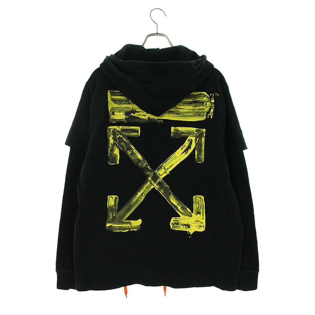 OFF-WHITE(オフホワイト)のオフホワイト  19AW  OMAB003F19185010 ペンキアローレイヤードパーカー メンズ S メンズのトップス(パーカー)の商品写真