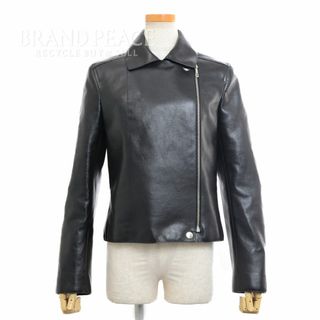 エルメス(Hermes)のエルメス ライダース ジャケット レザー ブラック 中綿キルティング レディース(ライダースジャケット)