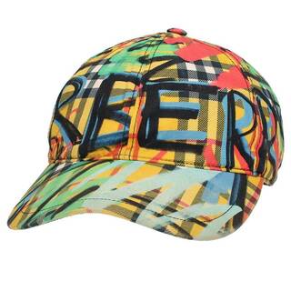 バーバリー(BURBERRY)のバーバリー  4075350 マルチカラーペイントチェック柄ベースボール帽子 メンズ S/M(帽子)