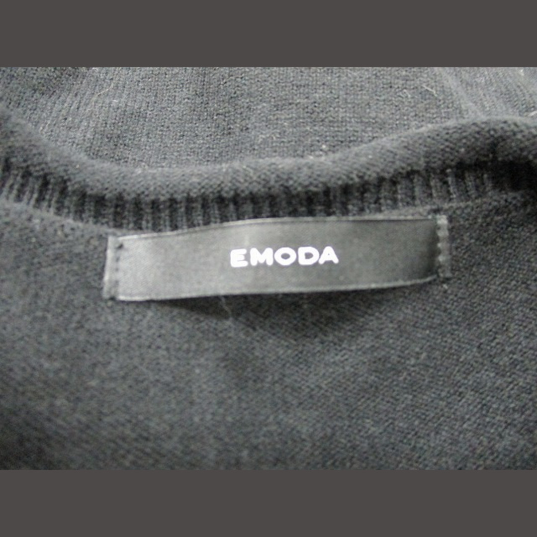 EMODA(エモダ)のエモダ ワンピース カシュクール ミニ 長袖 シンプル F ブラック 黒 レディースのワンピース(ミニワンピース)の商品写真