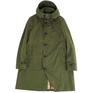 バーバリー(BURBERRY)の極美品 バーバリー BURBERRY コート フーディー 裏チェック 英国製 コットンギャバジン アウター メンズ 52(L相当) カーキ(その他)