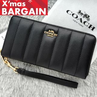 コーチ(COACH)の【新品未使用】COACH コーチ 長財布 キルティング  ブラック 黒 女性人気(財布)