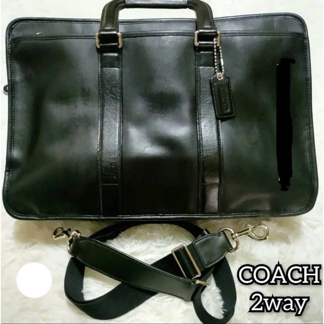 COACHコーチオールレザービジネスバック メンズ2WAY