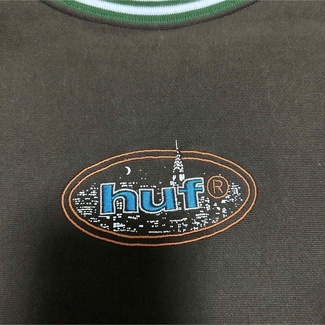 HUF(ハフ)のHUF トレーナー　スウェット　ハフ　ストリート　古着　Lサイズ　配色　美品 メンズのトップス(スウェット)の商品写真