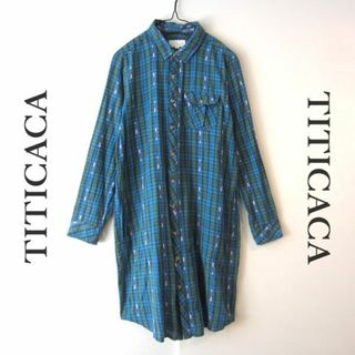 チチカカ(titicaca)の美品　TITICACA／チチカカ★　綺麗なブルー系　チェック柄ロングシャツ(シャツ/ブラウス(長袖/七分))