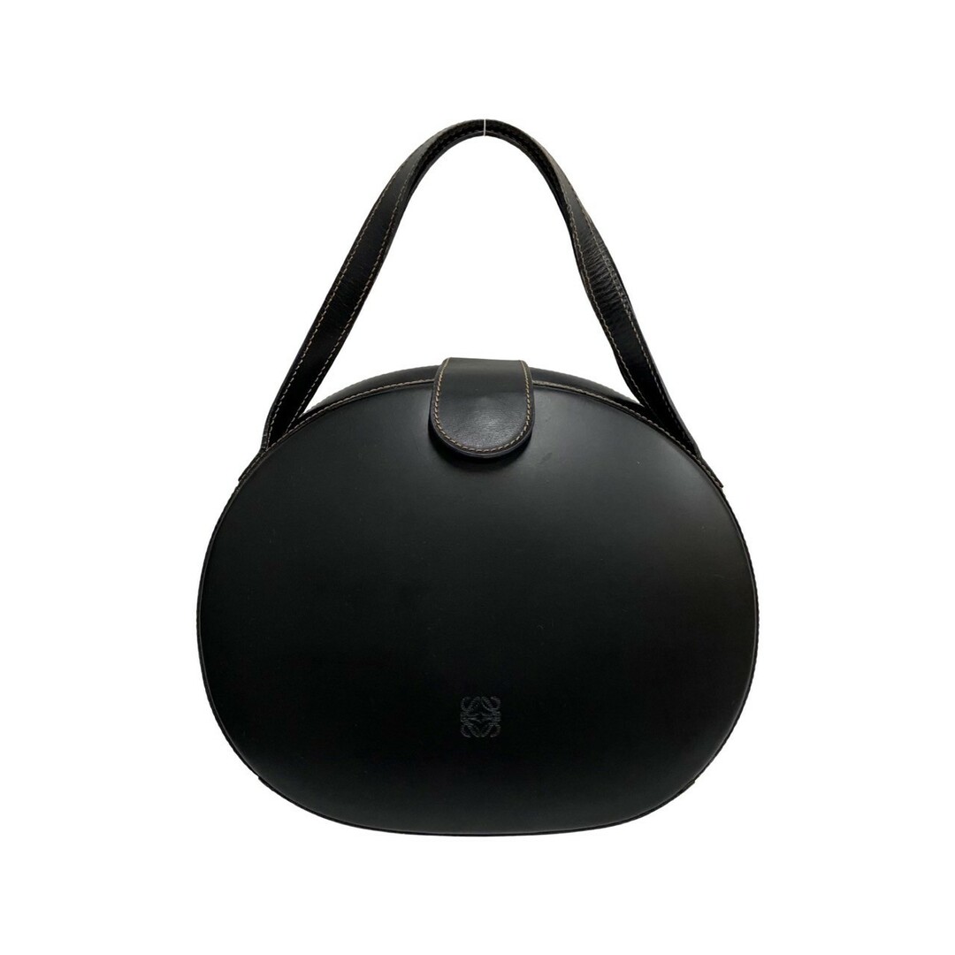 極 美品 希少品 保存袋付 LOEWE ロエベ アナグラム ロゴ カーフ レザー 本革 ミニ ハンドバッグ トートバッグ ブラック 黒 69638付属品保存袋