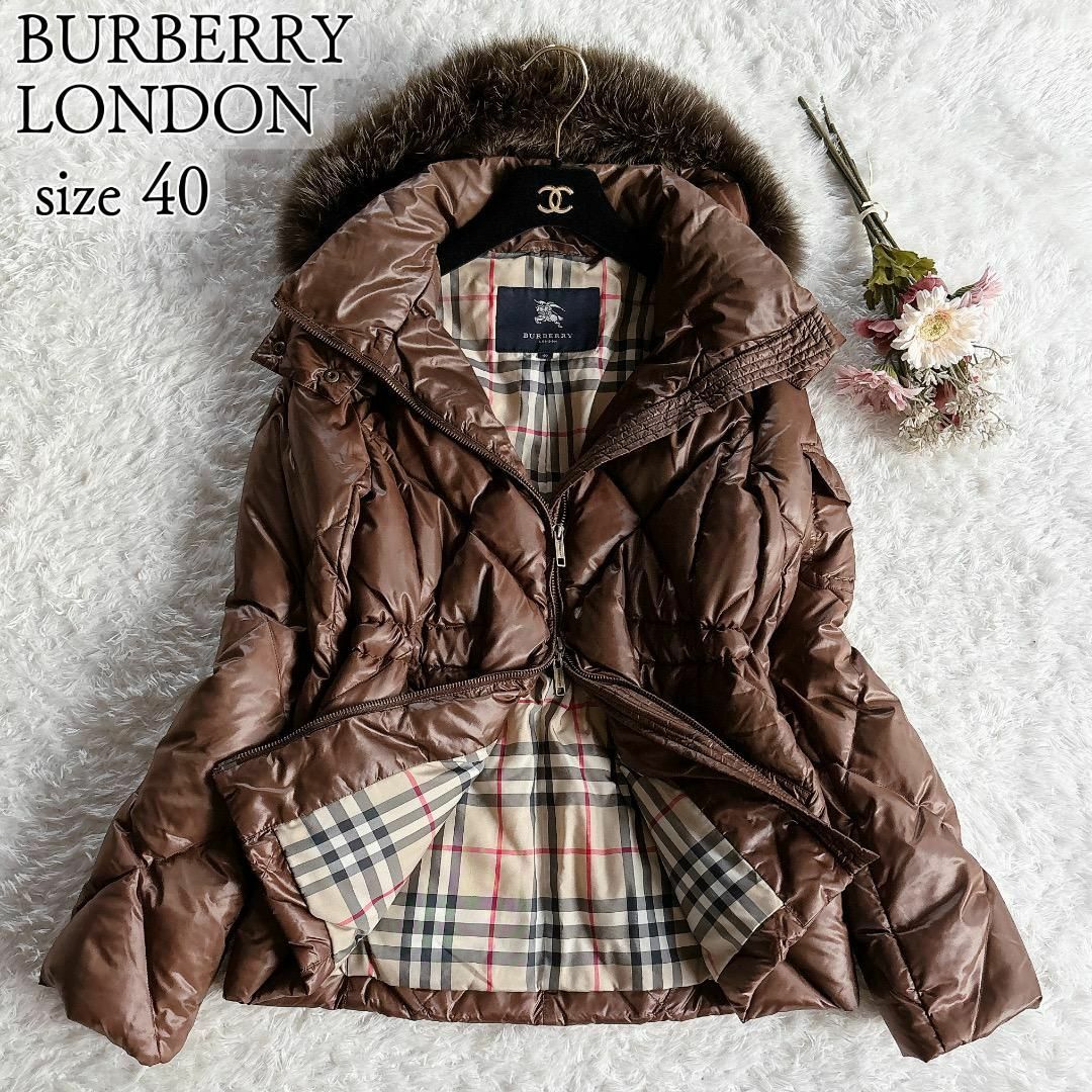 BURBERRY バーバリー キルティング ダウン ジャケットメガチェック 赤-