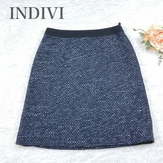 インディヴィ(INDIVI)のINDIVI インディヴィ ミックス ツイード タイト ミニ スカート 38 M(ミニスカート)