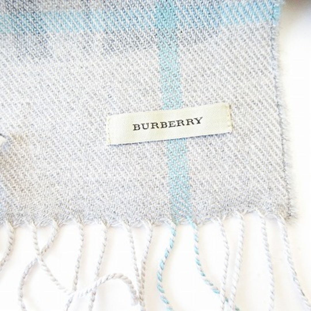 BURBERRY(バーバリー)のバーバリー マフラー ストール ノバチェック ウール フリンジ グレー レディースのファッション小物(マフラー/ショール)の商品写真