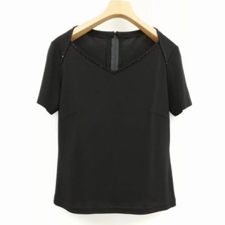 レオナール(LEONARD)のFashion 美品 ラインストーン 装飾 プルオーバー カットソー 半袖 M(カットソー(半袖/袖なし))