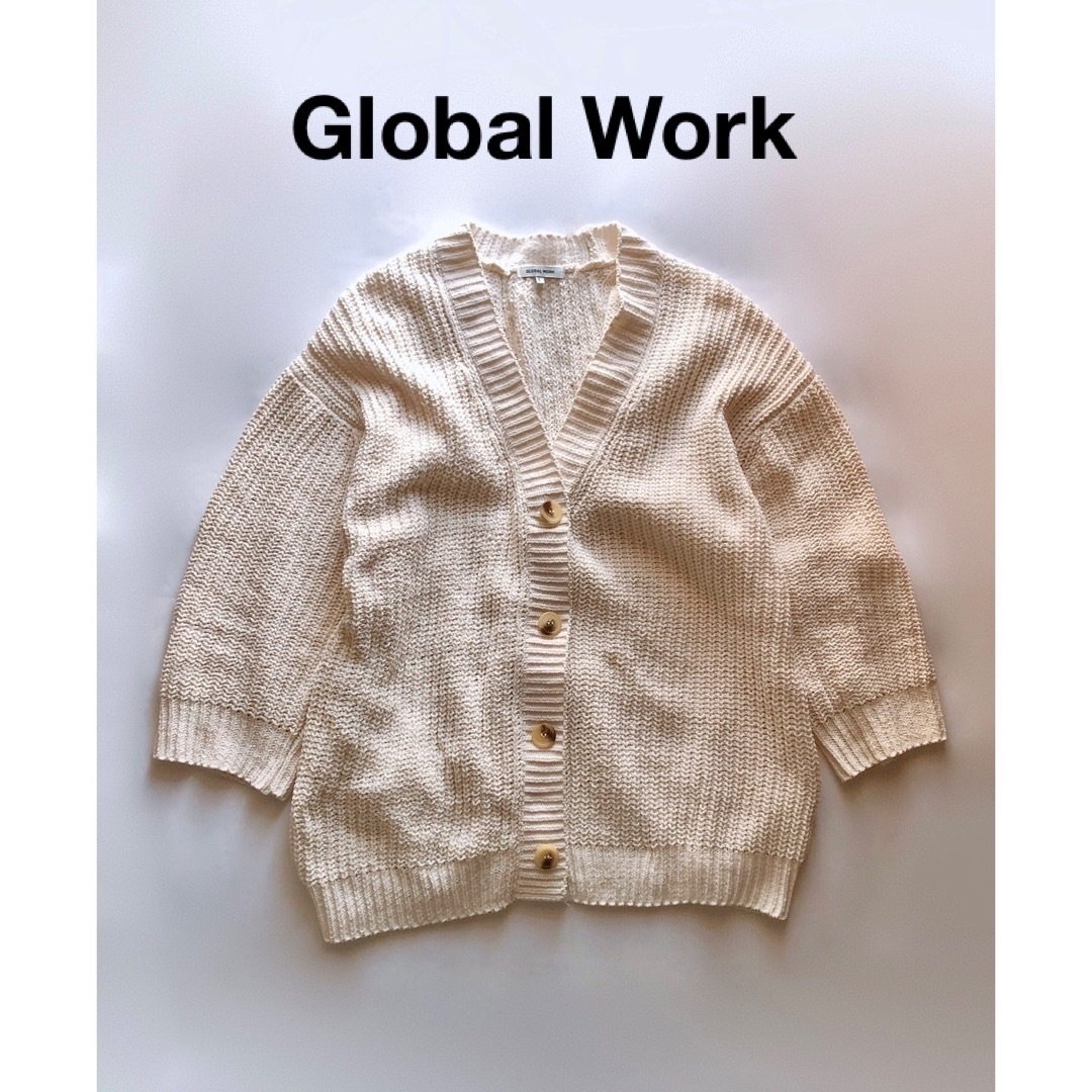 GLOBAL WORK(グローバルワーク)のGlobal Work ざっくりサイズ　モールヤーンケーブルニットカーディガン レディースのトップス(ニット/セーター)の商品写真