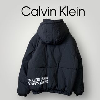 カルバンクライン(Calvin Klein)の[美品] 大きいサイズ カルバンクライン 中綿 ダウンジャケット ビッグロゴ L(ダウンジャケット)