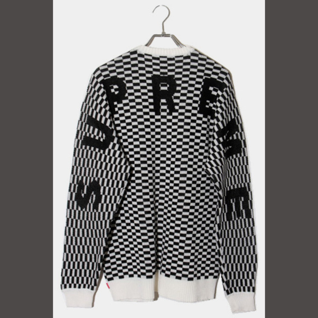 53cm身幅Supreme BACK LOGO SWEATER CHECKERBOARD