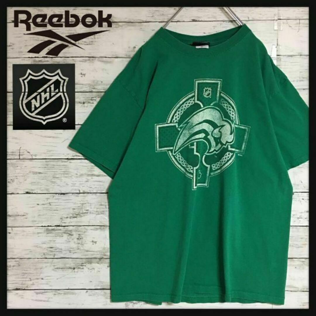 Reebok(リーボック)の【最高の色落ち】リーボック　NHL Tシャツ　グリーン　人気カラー　K311 メンズのトップス(Tシャツ/カットソー(半袖/袖なし))の商品写真