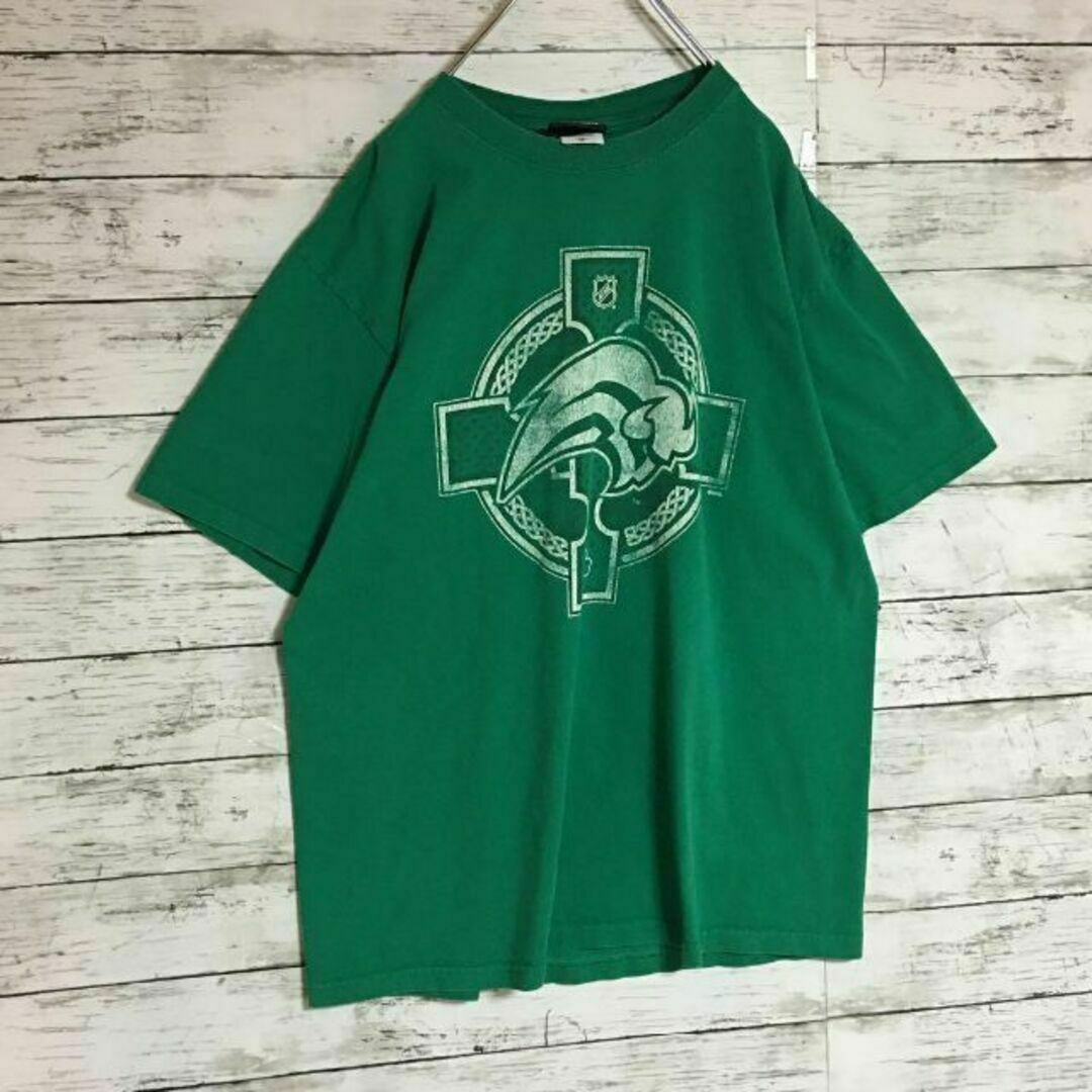 Reebok(リーボック)の【最高の色落ち】リーボック　NHL Tシャツ　グリーン　人気カラー　K311 メンズのトップス(Tシャツ/カットソー(半袖/袖なし))の商品写真